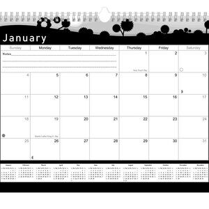 2026 - 2027 Monthly Spiral-Bound Wall - 18 Months Desktop - #015